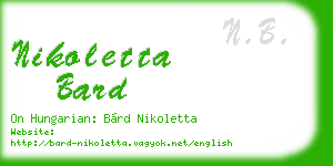 nikoletta bard business card